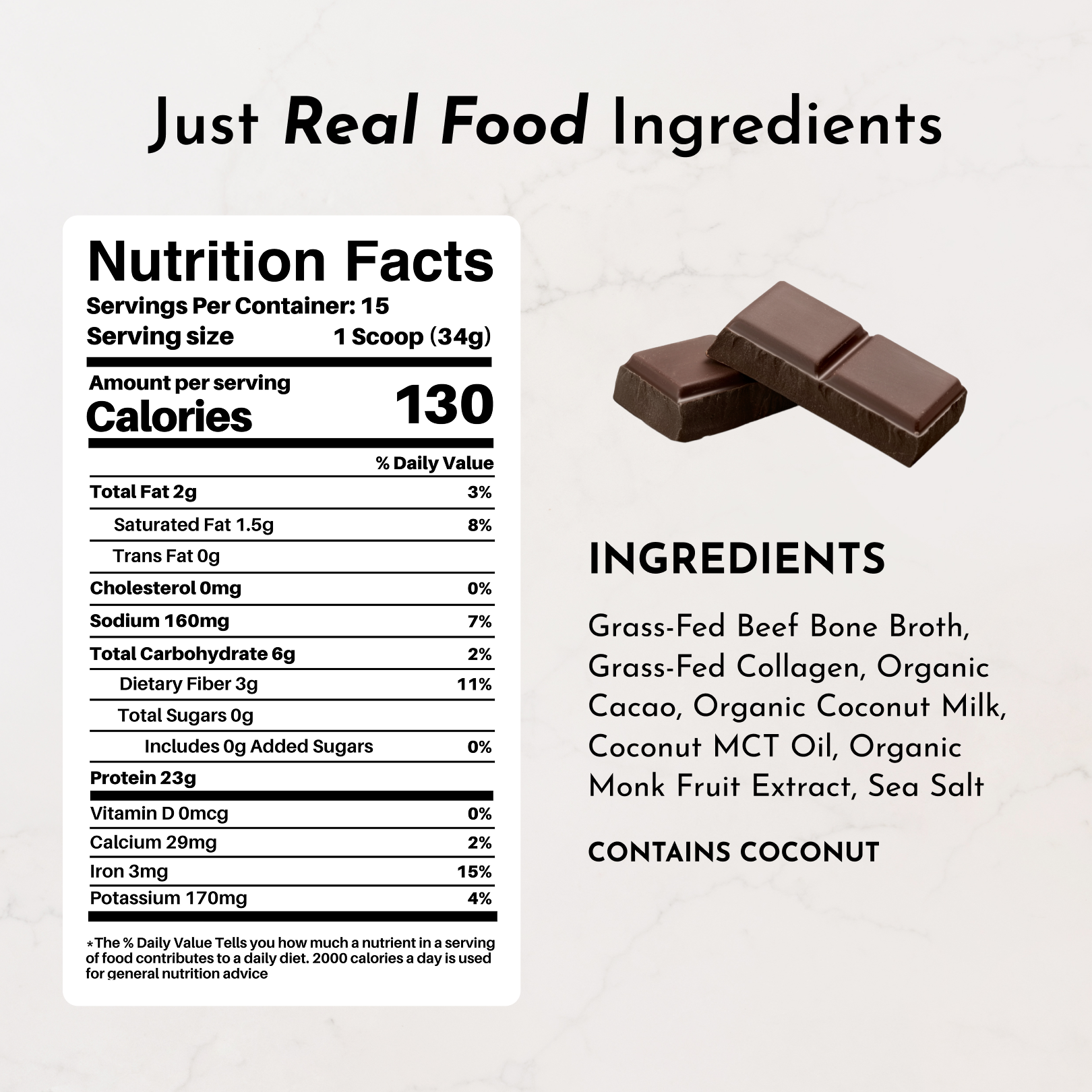 Chocolate Bone Broth Protein Powder