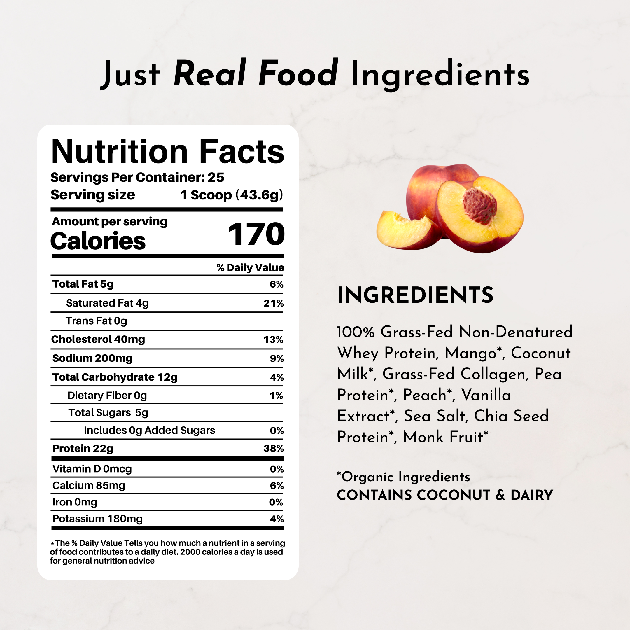 Peaches and Cream Protein Powder