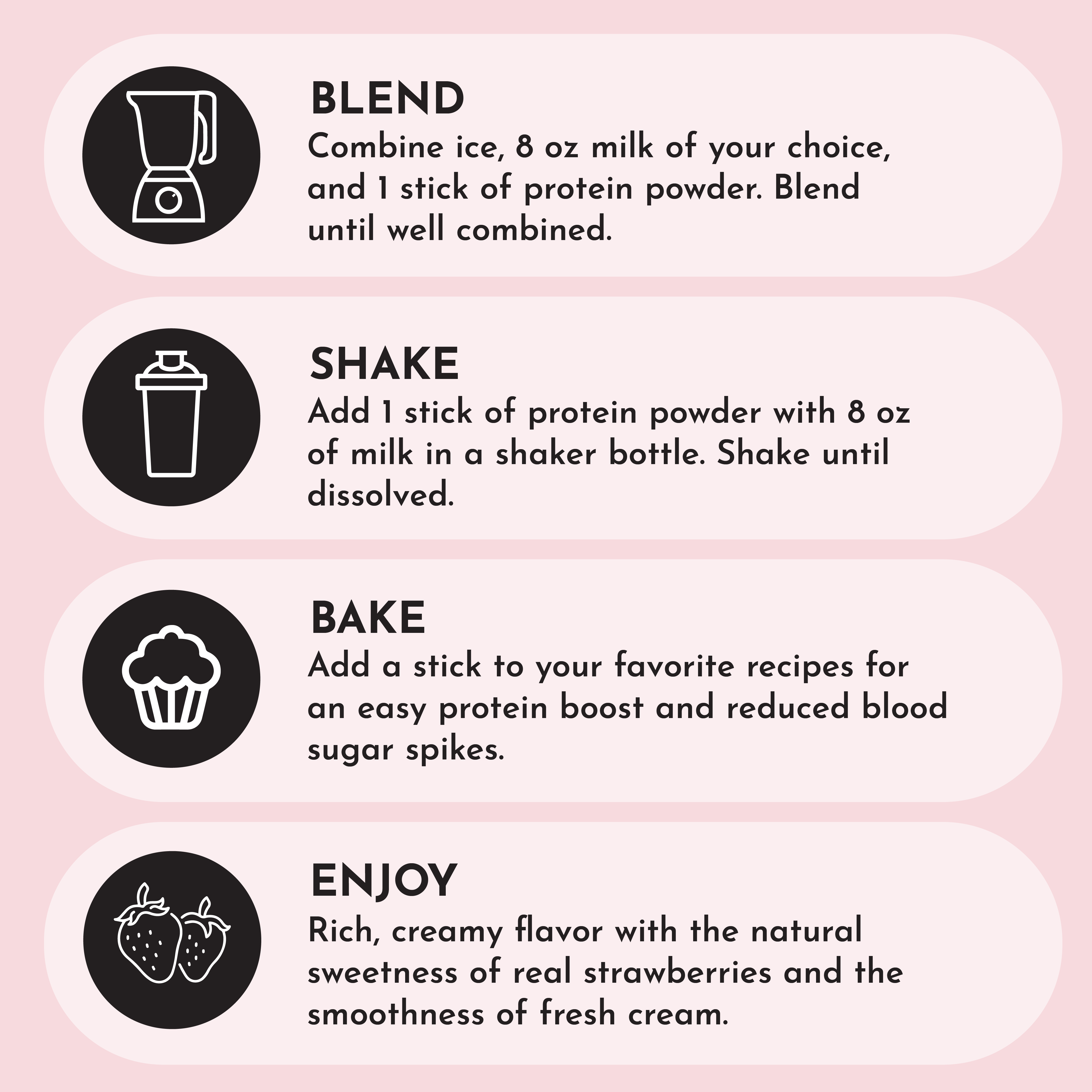 Strawberries & Cream Protein Powder Stick