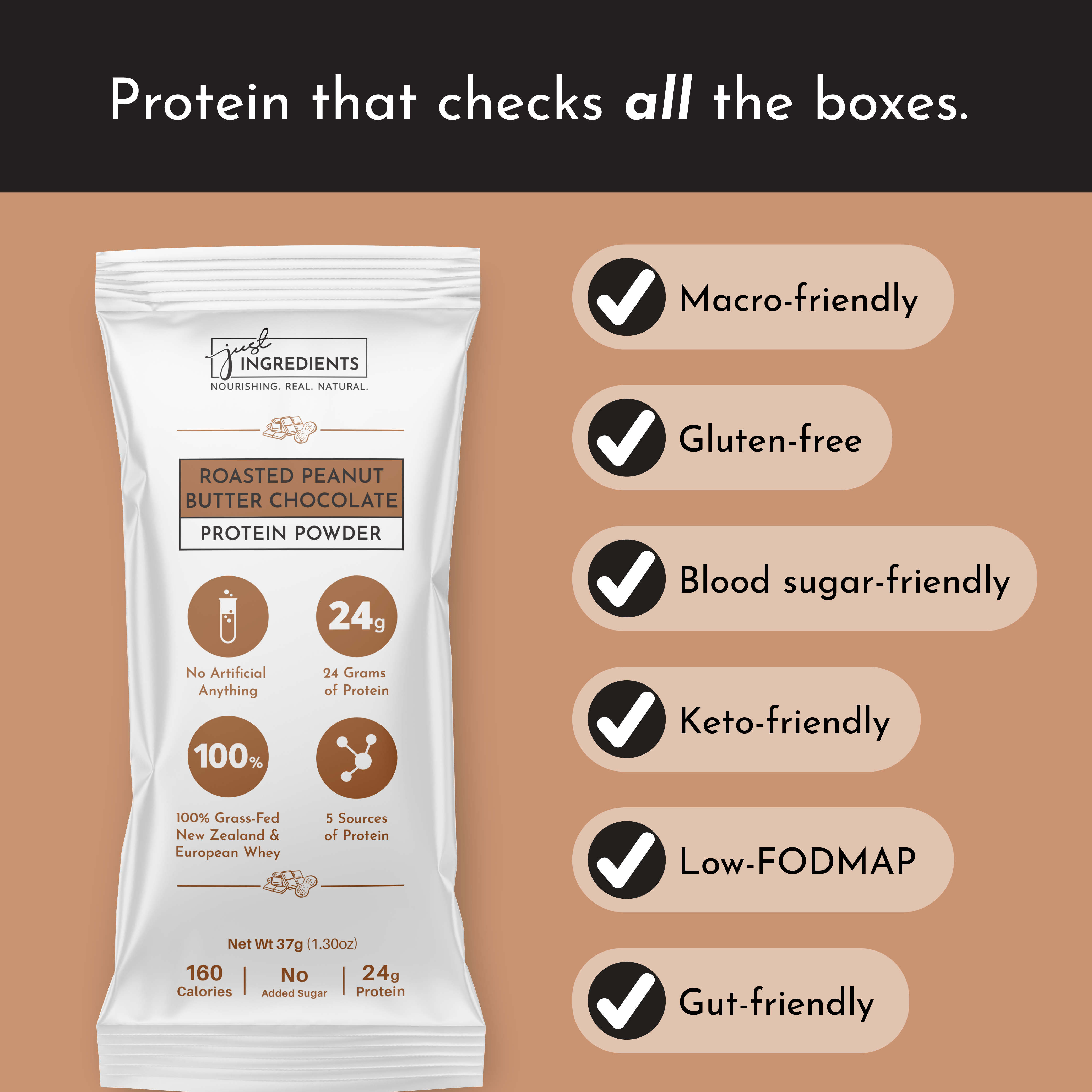 Roasted Peanut Butter Chocolate Protein Powder Stick