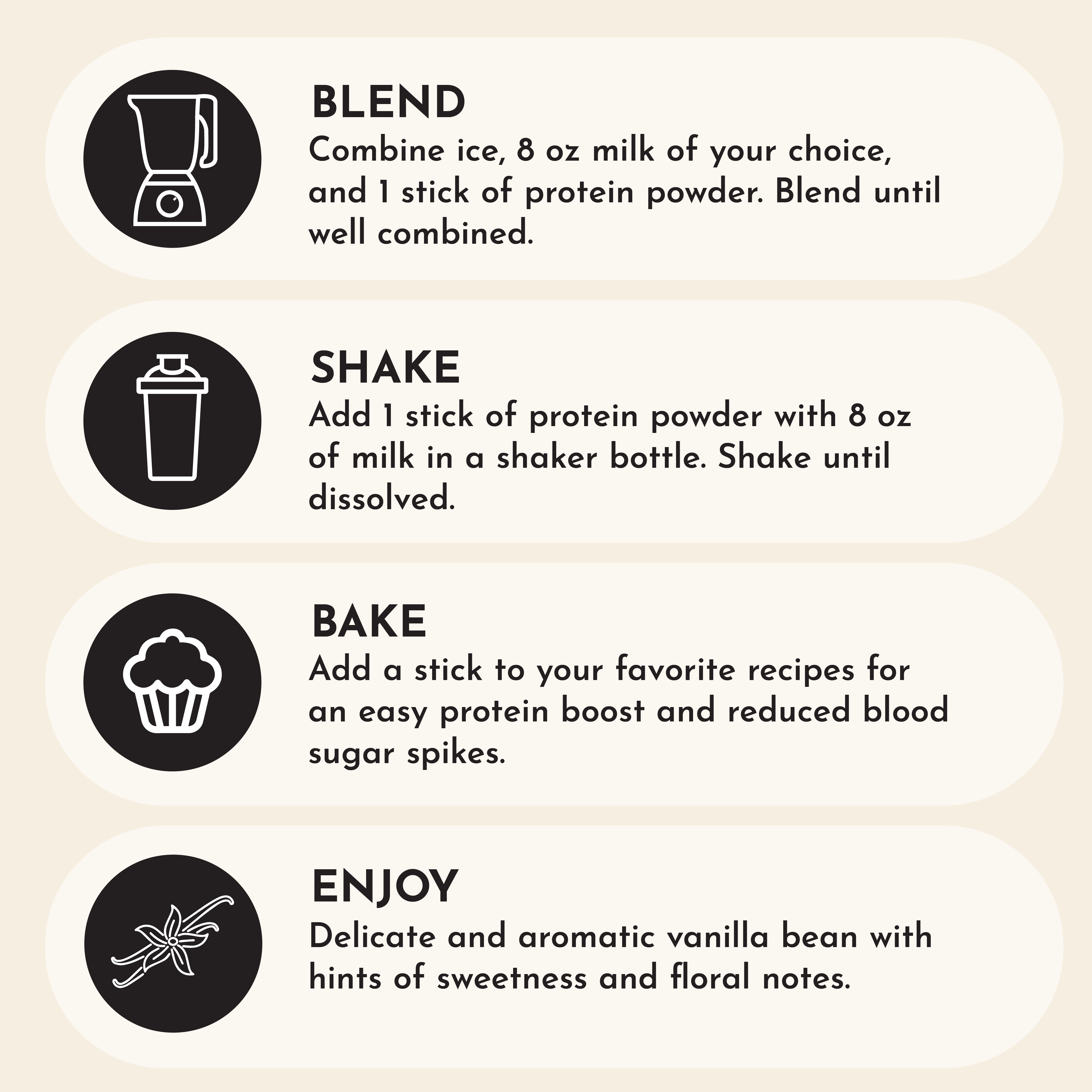 Vanilla Bean Protein Powder Stick