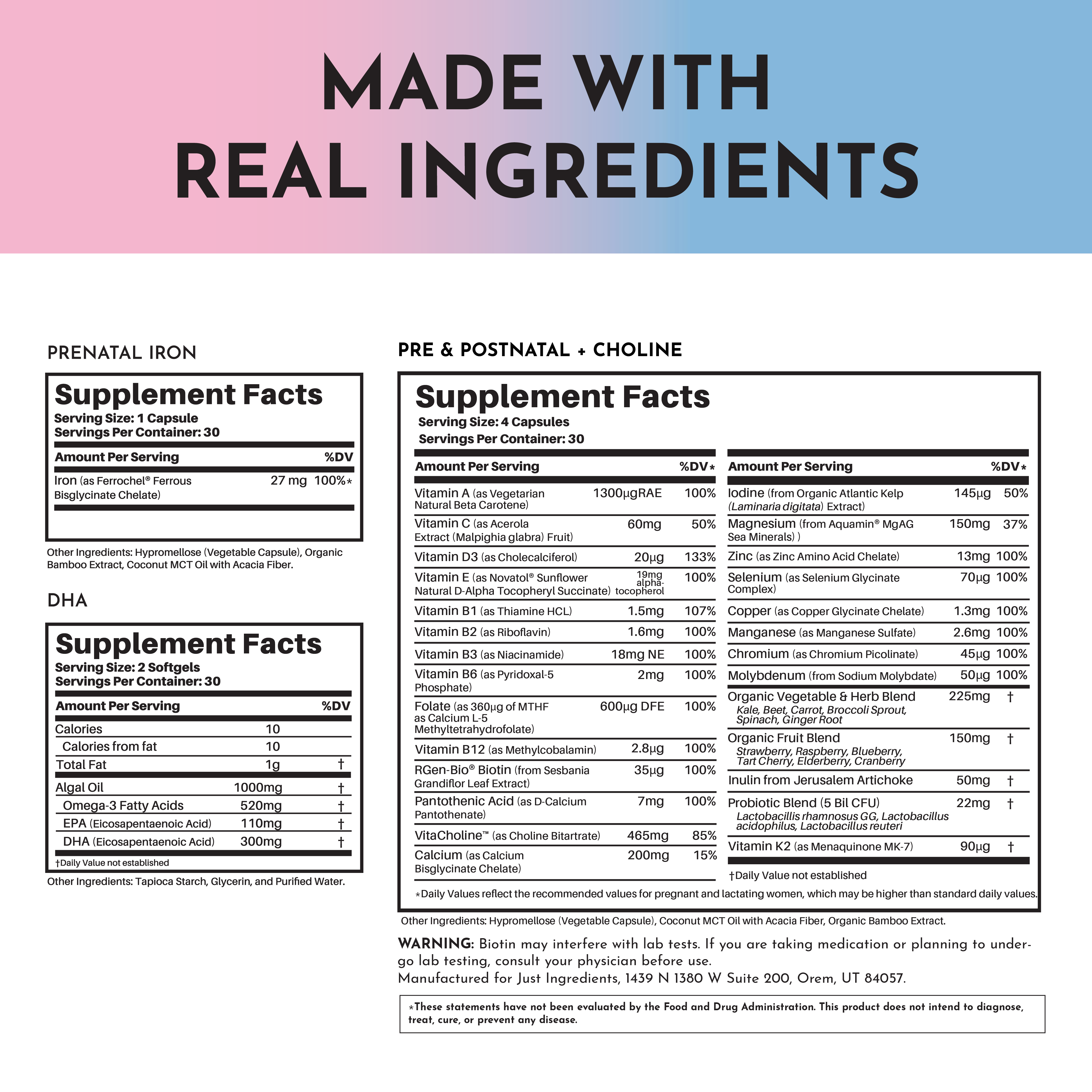 Prenatal & Postnatal + DHA + Iron (Gift Box)