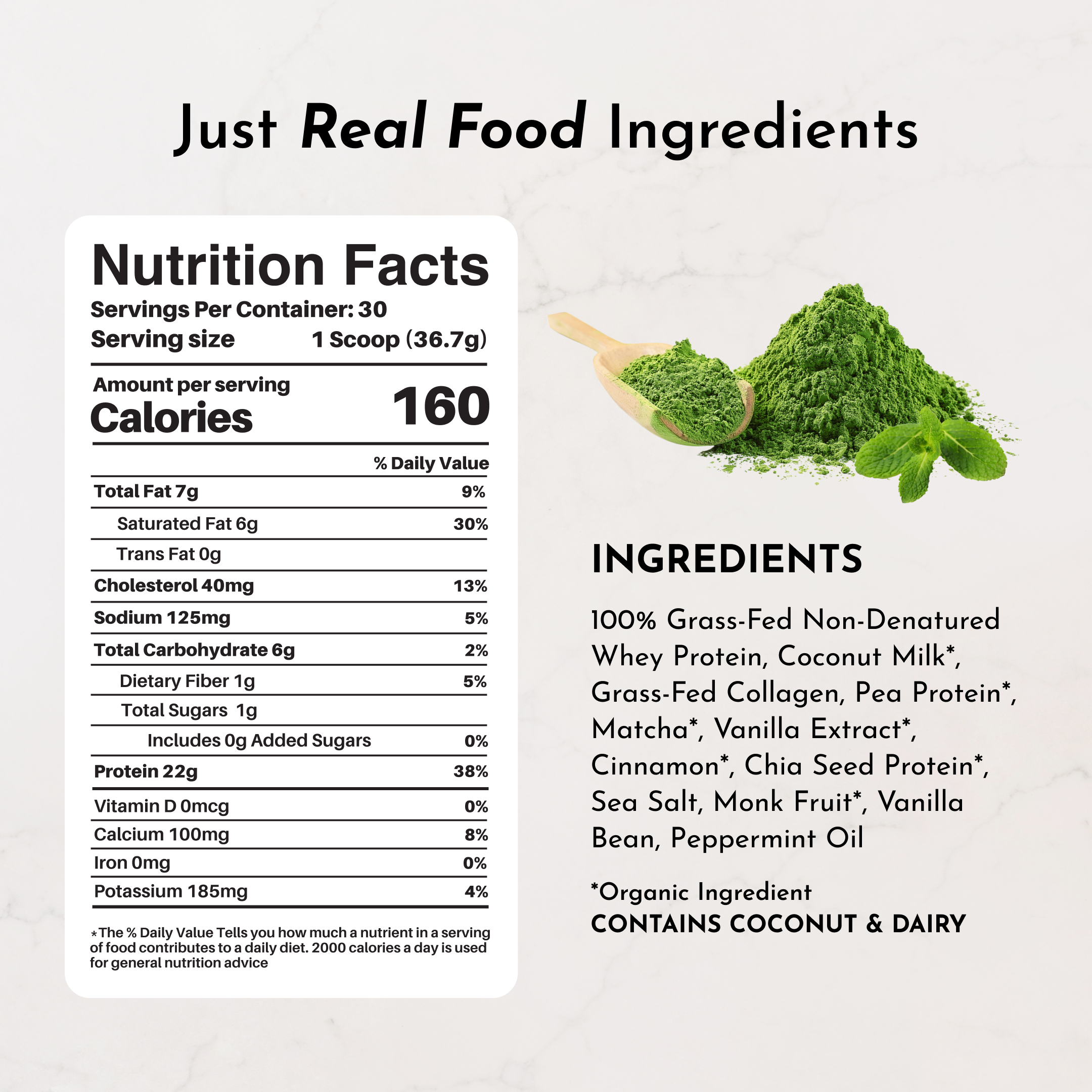 Matcha Mint Protein Powder