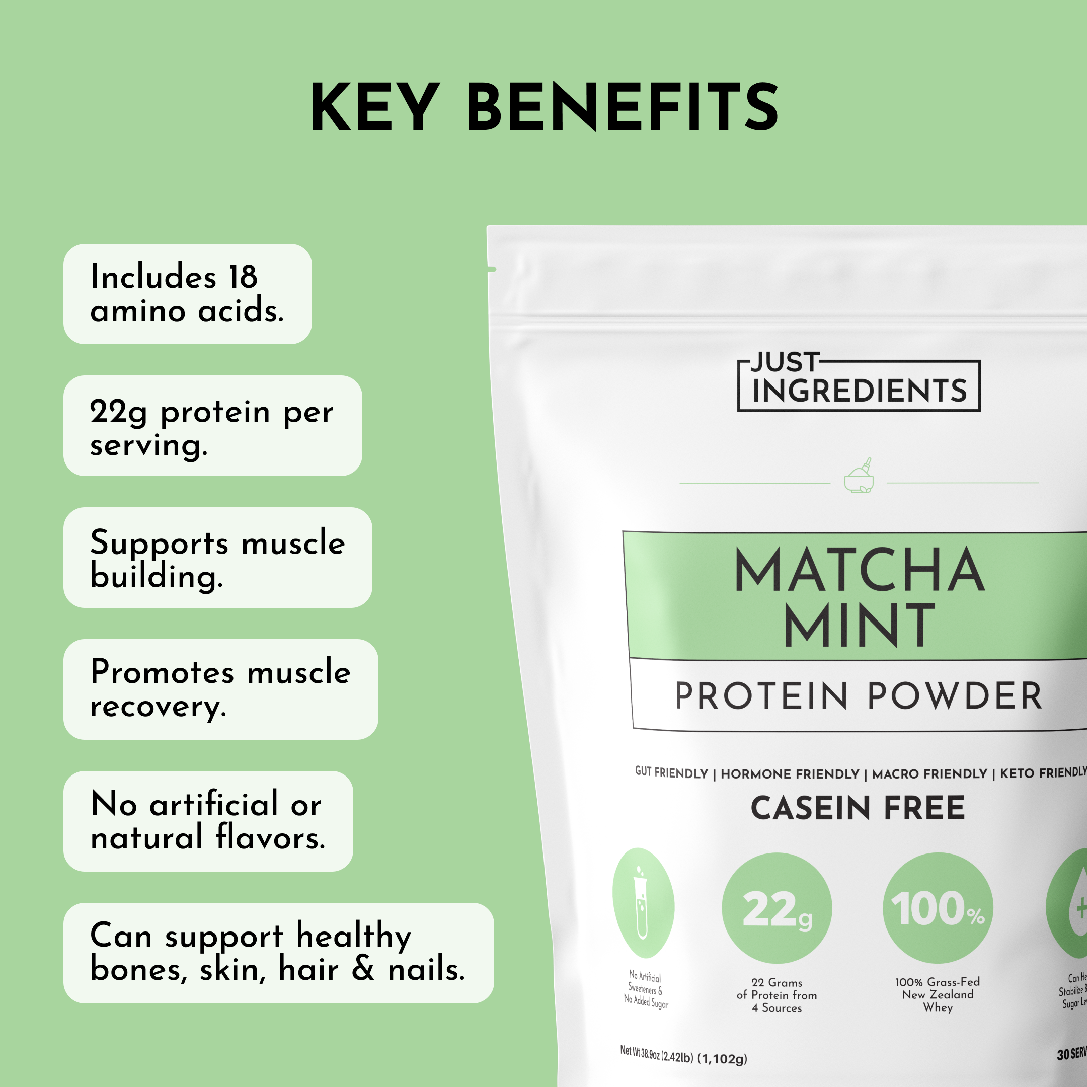 Matcha Mint Protein Powder