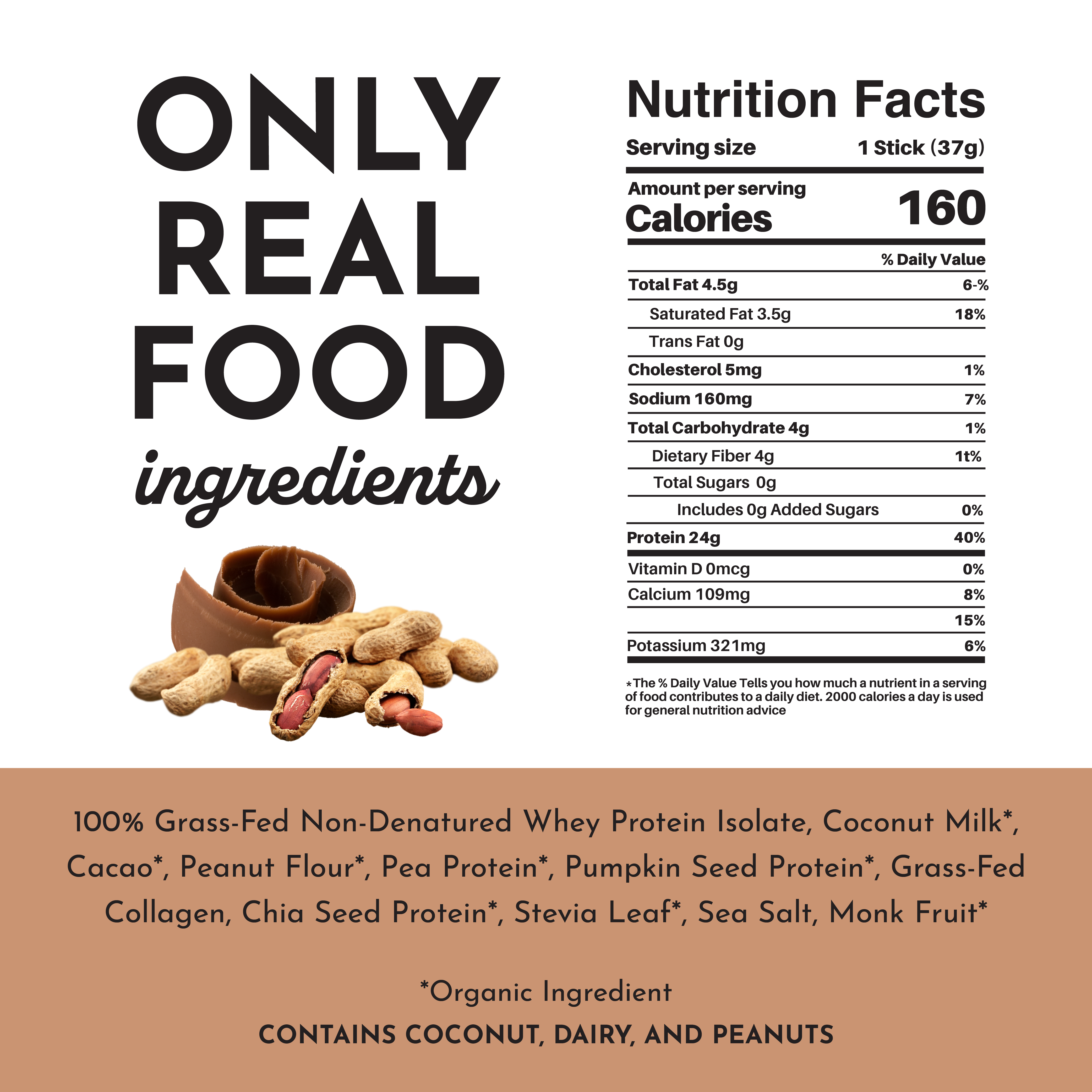 Roasted Peanut Butter Chocolate Protein Powder Stick