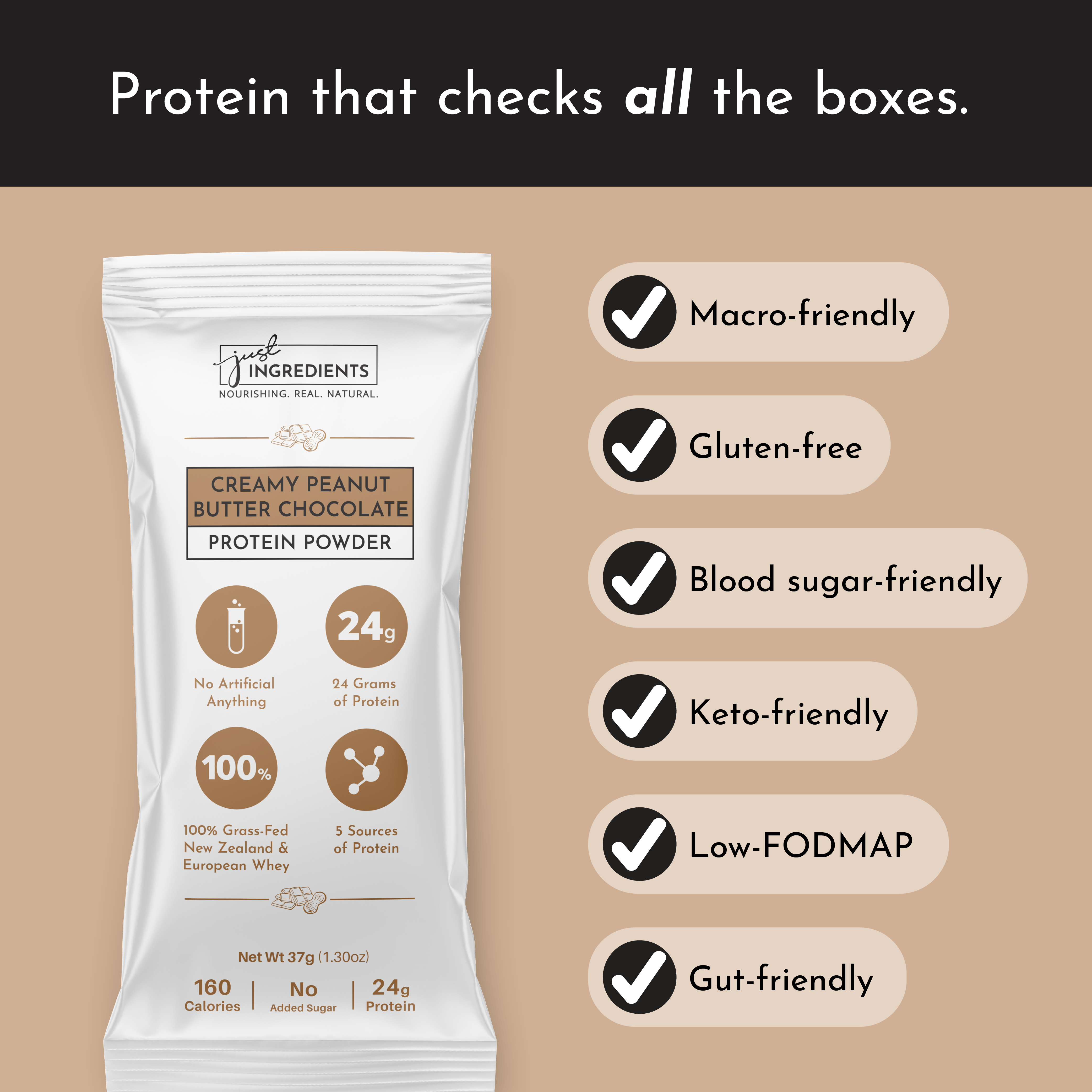 Creamy Peanut Butter Chocolate Protein Powder Stick